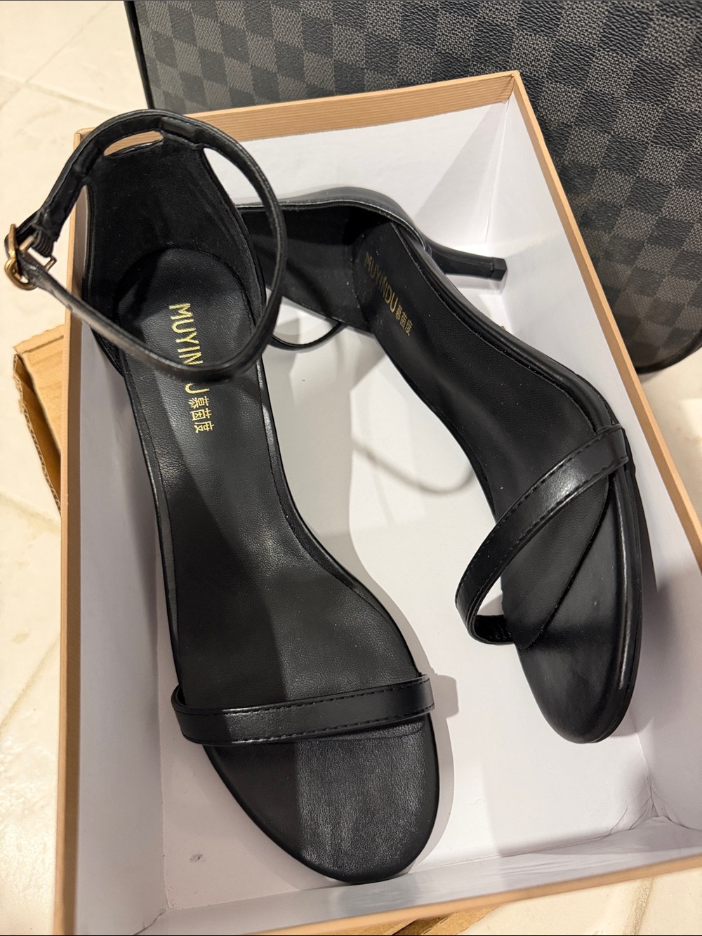 Black Ankle-Strap Women’s Heeled Sandals